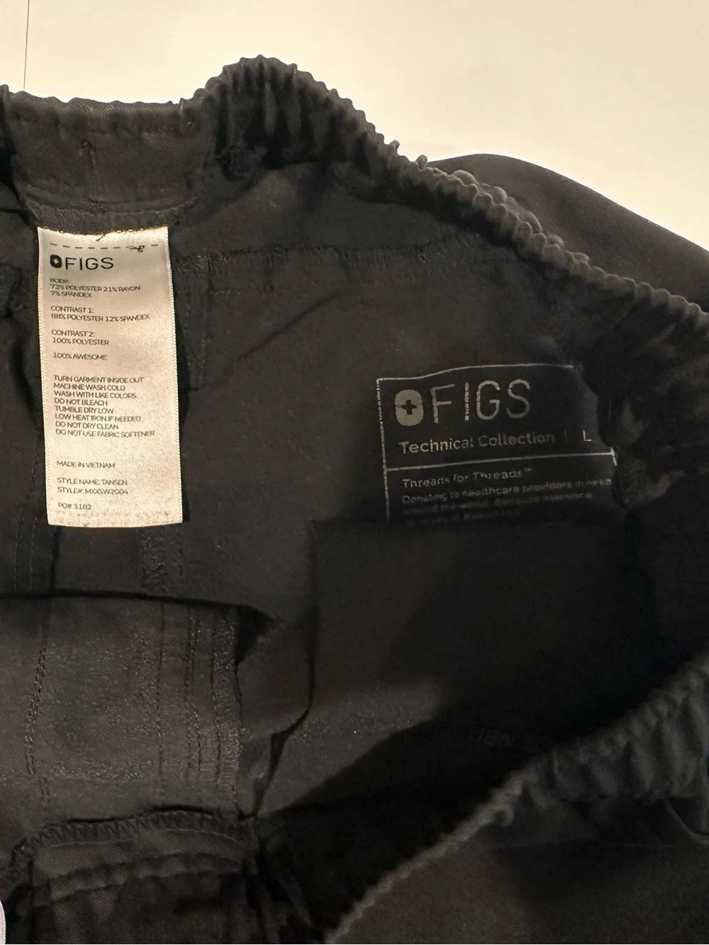FIGS Tansen Jogger Scrub Pants Black L
